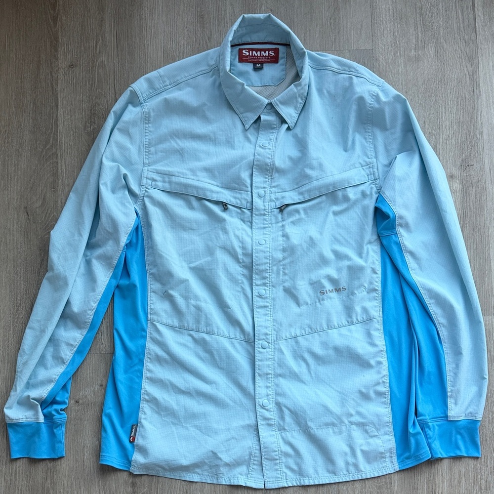 Simms Sky Blue Fishing Performance Shirt